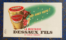 BUVARD PUBLICITAIRE  "  MOUTARDE DESSAUX FILS  AUX FAMEUX VINAIGRE    "