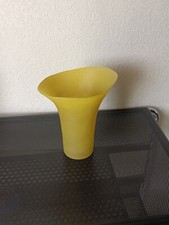 vase pâte de verre Jaune Col Évasé Murano ou lorrain Ancien 