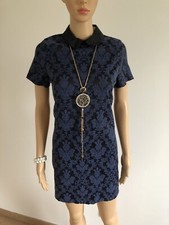 Robe bleue et noire col Claudine Daphnea taille S TBE