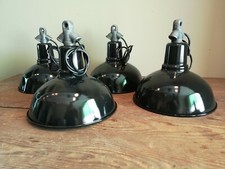 BAUHAUS ART DECO INDUSTRIE LUMINAIRE USINE PLAFOND LAMPE ÉMAIL ABAT JOUR LED ...