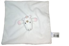 Doudou plat licorne blanche rose Textura Trapo de Compana Corni ros Uni