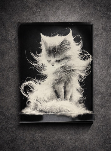 Tableau chat mystique poils