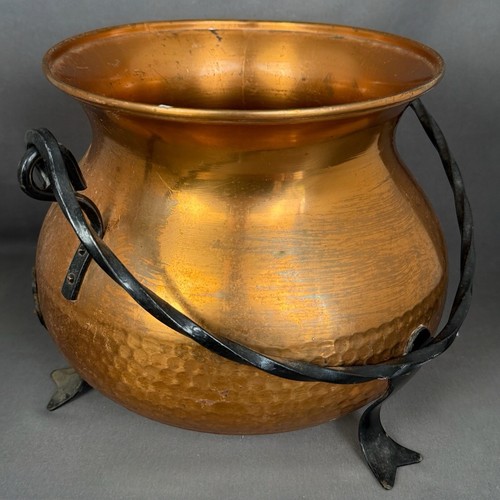 Chaudron cache pot cuivre - cache-pot,