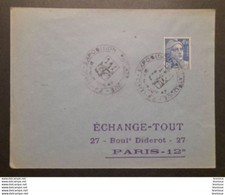 Lettre Orthez 1947 n° 718 A Yvert Gandon Enveloppe Exposition Philatélique