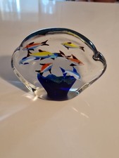 MURANO AQUARIUM POISSON VERRE DAUPHIN ? OBJET DECO VITRINE 
