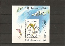 TANZANIE 1994 JEUX OLYMPIQUES SKI NORDIQUE BLOC OBLITERE YT 228