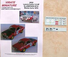 V032 LANCIA FULVIA HF RALLYE MONTE CARLO 1972 SIMO LAMPINEN DECALS VIRATE 1/43