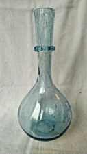 Carafe bleue verre bullé - , biot