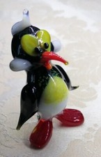 PINGOUIN en verre PARFAIT ETAT Pièce unique- ARTISANAL. Animaux en verre
