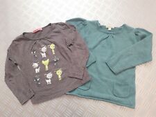 Lot 5 ans pull turquoise Vert Baudet + tee-shirt ML motifs biches NKY TBE