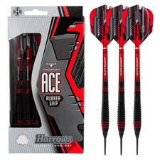 Ace Rubber Brass Soft Tip Darts Set 16g & 18g - Comprend des tiges Supergrip ...