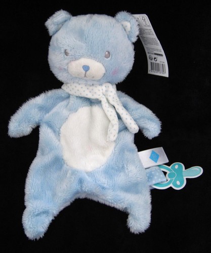 Doudou peluche ours - peluche, bleu