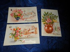  LOT 3 CARTES VOEUX BONNE ANNEE PLUSIEURS MODELES PHOTOCHROM VINTAGE ANCIEN 