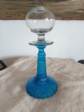Rare lampe de dentellière à huile de verrerie de Portieux XIX bicolore