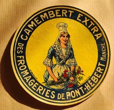 Ancienne étiquette de camembert de Pont Hebert Manche