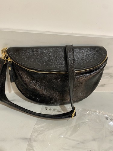 Sac banane cuir irisé grand - cuir,