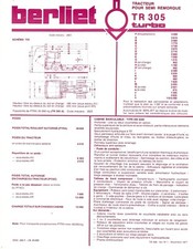 BERLIET / FICHE INFORMATION / TRH 305 TURBO de 1977