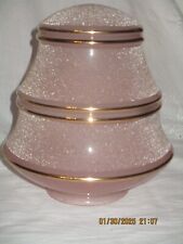 GLOBE POUR LAMPE SUSPENSION ART DECO  VERRE GRANITE OBUS SKYSCRAPER  VINTAGE 1/2