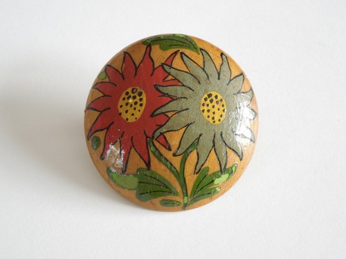 Broche vintage bois - broche, en