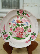 Assiette ancienne faience de l'Est 19° bouquet/Les Islettes Lunéville 19ème 02