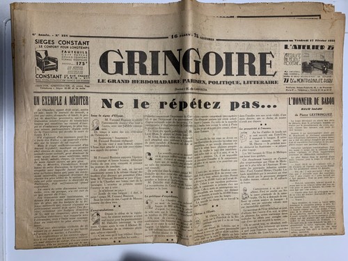 Journal gringoire du - "gringoire",