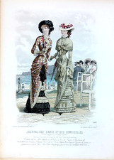 Grande gravure de mode - Journal des dames et demoiselles - 35x26 cm - 1873's