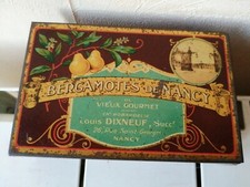 Ancienne boîte bergamotes du Vieux Gourmet - ROBARDELLE Louis DIX-NEUF NANCY