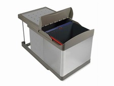 Poubelle coulissante automatique 2 x 16 L EMUCA - Acier Inox