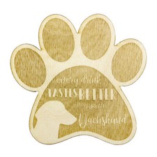 Teckel à poil ras sous-verre en contreplaqué Art-Dog