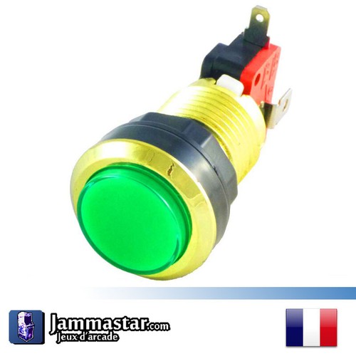 Bouton arcade lumineux doré - bouton,