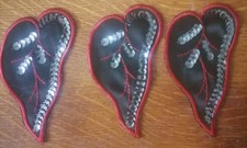 Coeur Feuille Broderie Rouge