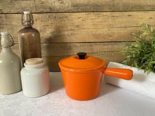 825⚜️ Le Creuset Poêlon Caquelon Casserole Orange en Fonte Émaillée