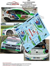 DECALS 1/18 REF 2362 VW VOLKSWAGEN POLO VERSCHUEREN YPRES RALLY 2021 WRC RALLYE