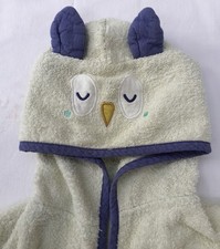 Peignoir bébé hibou - tissus éponge 100% coton- mixte - 3 ans