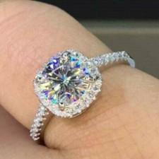 14K Plaqué or Blanc 2.60Ct