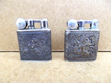 2 briquets ancien Briquet Myon 201 Gainage Argent Modèle Indochine Année 1950
