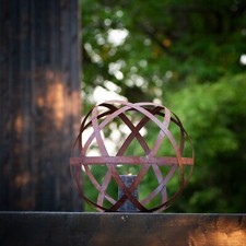 Jardin et terrasse Grande boule de jardin rustique décoration - rouille noble...