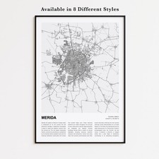 Merida City Map Print, Yucatan
