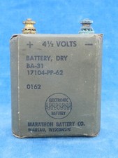 RARE ++ TOP ! PILE ANCIENNE Old - MARATHON BATTERY CO. 4,5 V - BA-31 - WWII USA