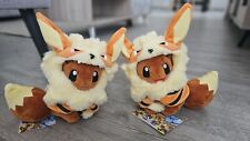 Lot Duo Peluches Evoli Poncho Arcanin Okinawa Pokemon Center Limitée 2017 RARES
