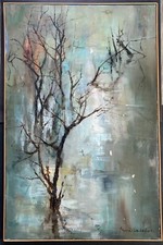 Pierre LETELLIER "Branchages Japonais" Grande peinture signée et titrée