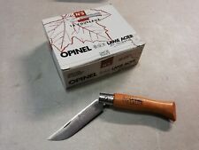  COUTEAU OPINEL N°5 LAME ACIER CARBONE MANCHE BOIS HETRE VERNI RANDONNEE CHASSE 