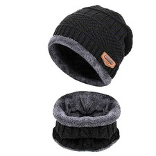 Ensemble Echarpe Bonnet Homme Femme d'hiver Chapeau Homme Tricoté Tour de Cou...