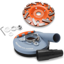 Carter d’aspiration pour meuleuse d’angle + meule boisseau diamantée 125 mm