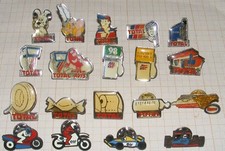 LOT DE 19 PIN'S PUBLICITAIRES-14 TOTAL-4 ELF -1 ESSO- CARBURANT STATION /B2824
