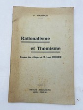 F. Warrain/ Rationalisme et Thomisme Examen des critiques de M. Louis Rougier  R