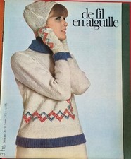 Classeur 15 revues de fil en aiguille 1 à 15 1972 couture coupe tricot VINTAGE
