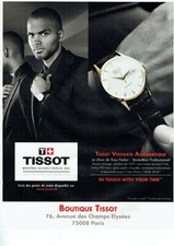 Publicité Advertising 049  2011  Montre Tissot Visodate auto & Tony Parker  bask