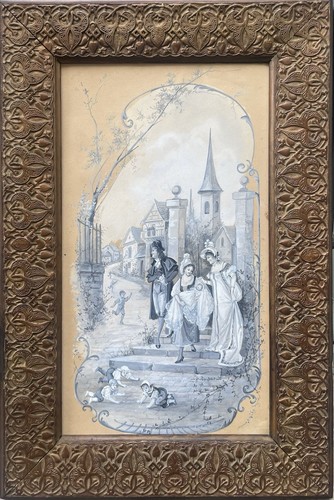 Tableau peinture cadre 19è - peinture,