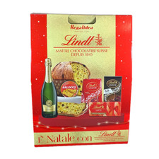 Coffret Cadeau de Noël Lindt & Balocco Avec Panettone, Chocolats et Champagne